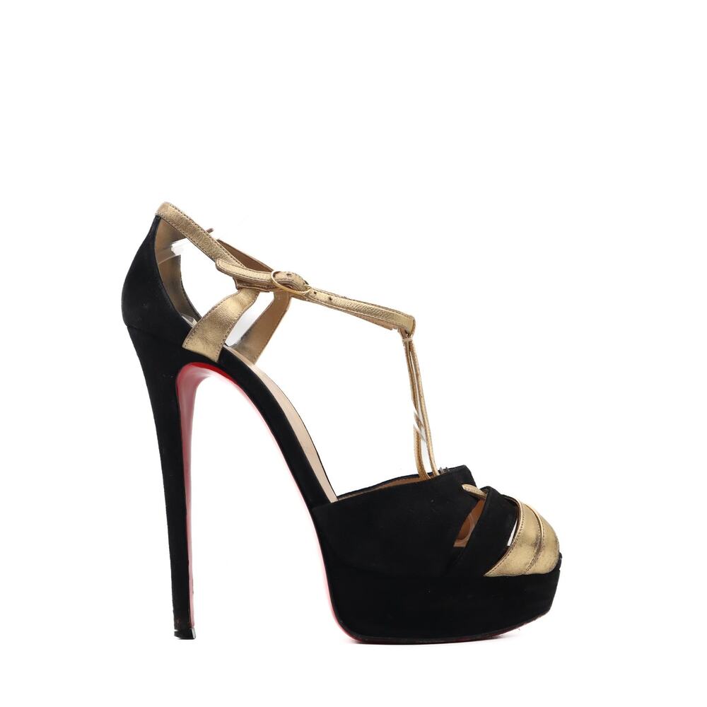 Christian Louboutin Glennalta Suede T-Strap Platform Pump Size 39